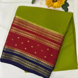 Bentex Border Pure Crepe Mysore Silk Saree